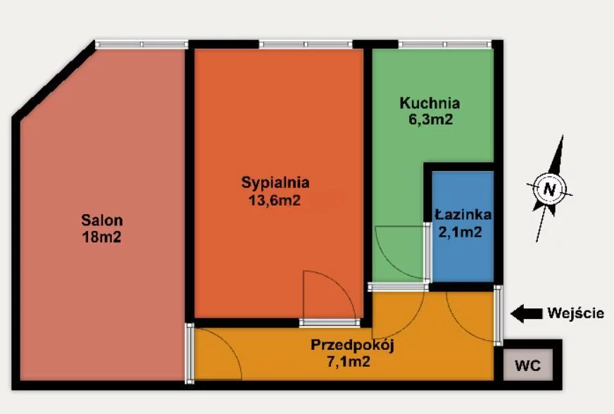 2 pokoje, mieszkanie 45,46 m², piętro 3, oferta nr , 39646, Łódź, Śródmieście, Śródmieście, Wólczańska
