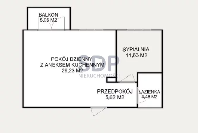 Mieszkanie na sprzedaż, 48,16 m², 2 pokoje, 4 piętro, oferta nr 35124