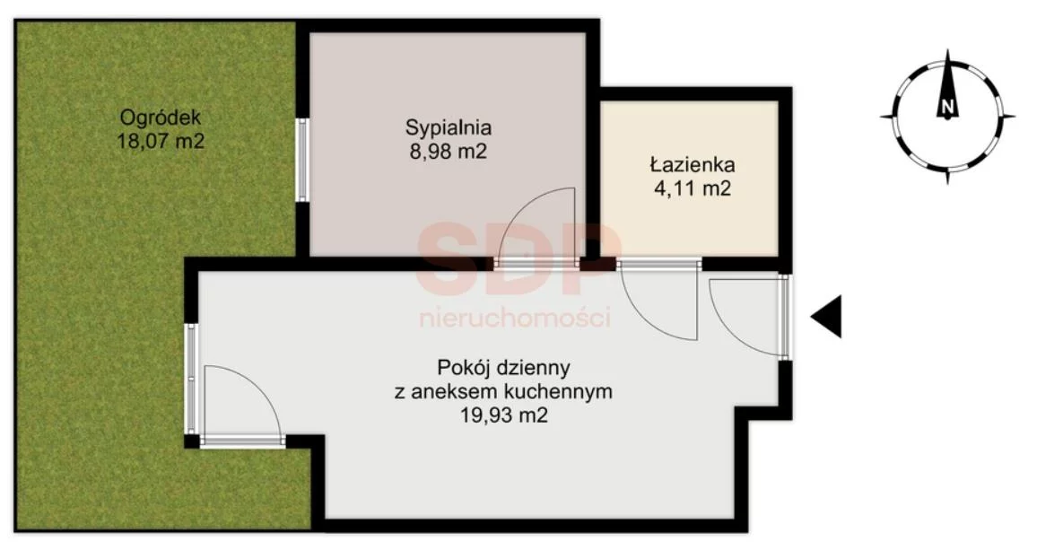 Mieszkanie na sprzedaż, 33,02 m², 2 pokoje, parter, oferta nr 35850