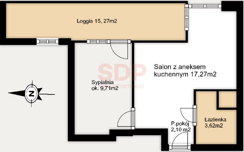 Mieszkanie na sprzedaż, 32,70 m², 2 pokoje, 2 piętro, oferta nr 37187