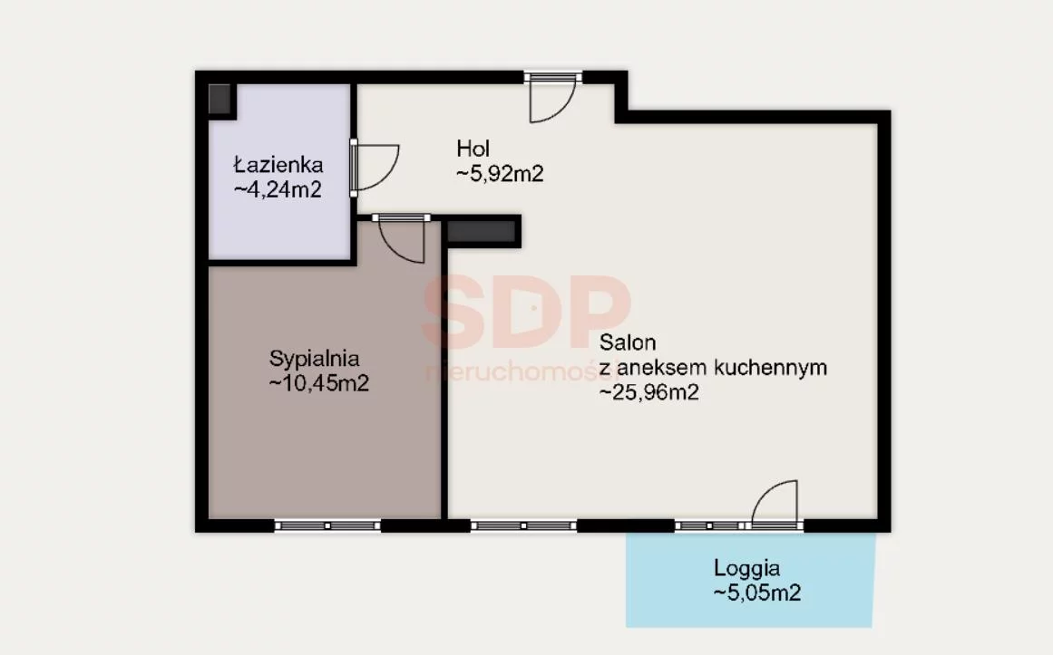 Mieszkanie na sprzedaż, 46,59 m², 2 pokoje, 2 piętro, oferta nr 37810