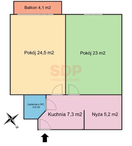 Mieszkanie na sprzedaż, 60,57 m², 2 pokoje, 3 piętro, oferta nr 38169