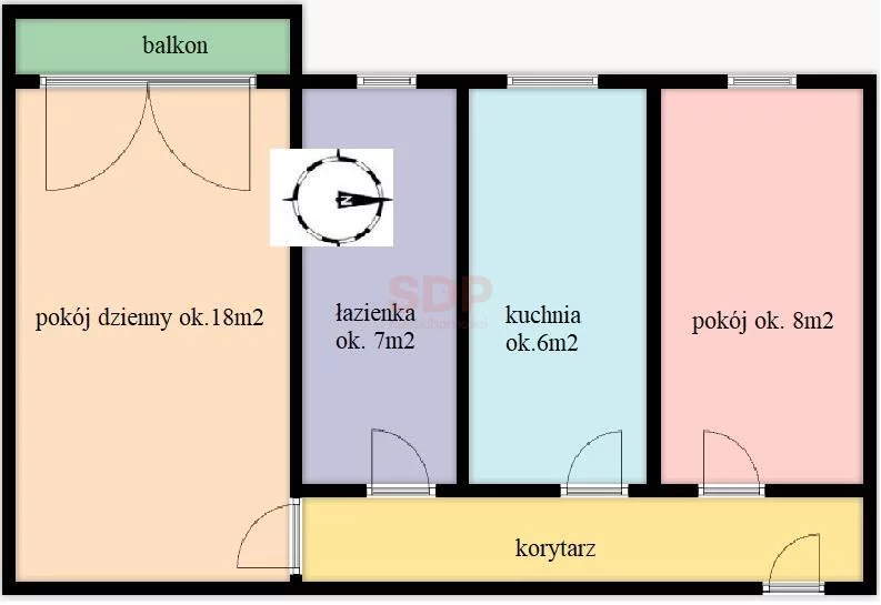 2 pokoje, mieszkanie 44,01 m², piętro 1, oferta nr , 42736, Wrocław, Biskupin-Sępolno-Dąbie-Bartoszowice, Śródmieście, Roentgena Wilhelma Konrada