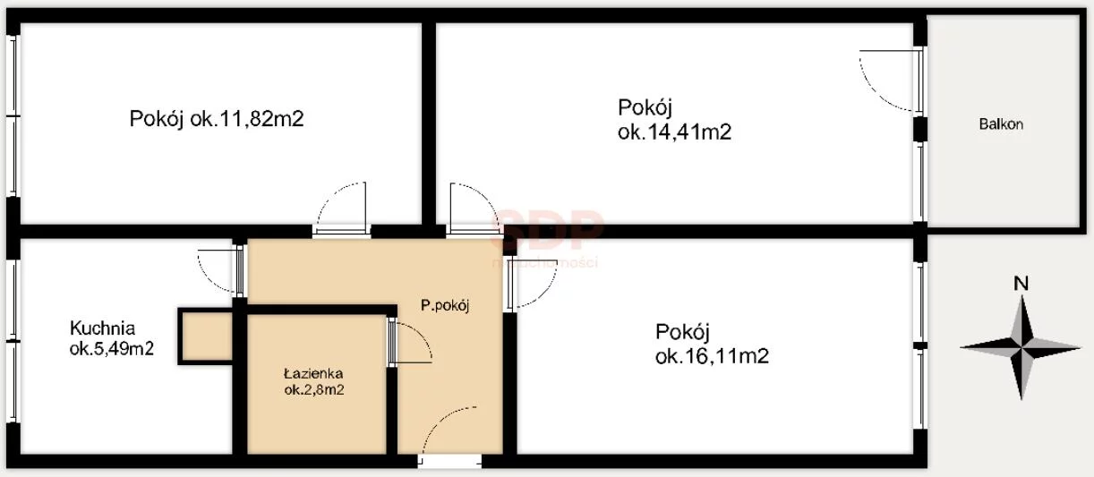 3 pokoje, mieszkanie 57,68 m², piętro 3, oferta nr , 42310, Wrocław, Psie Pole-Zawidawie, Psie Pole, Al. Poprzeczna