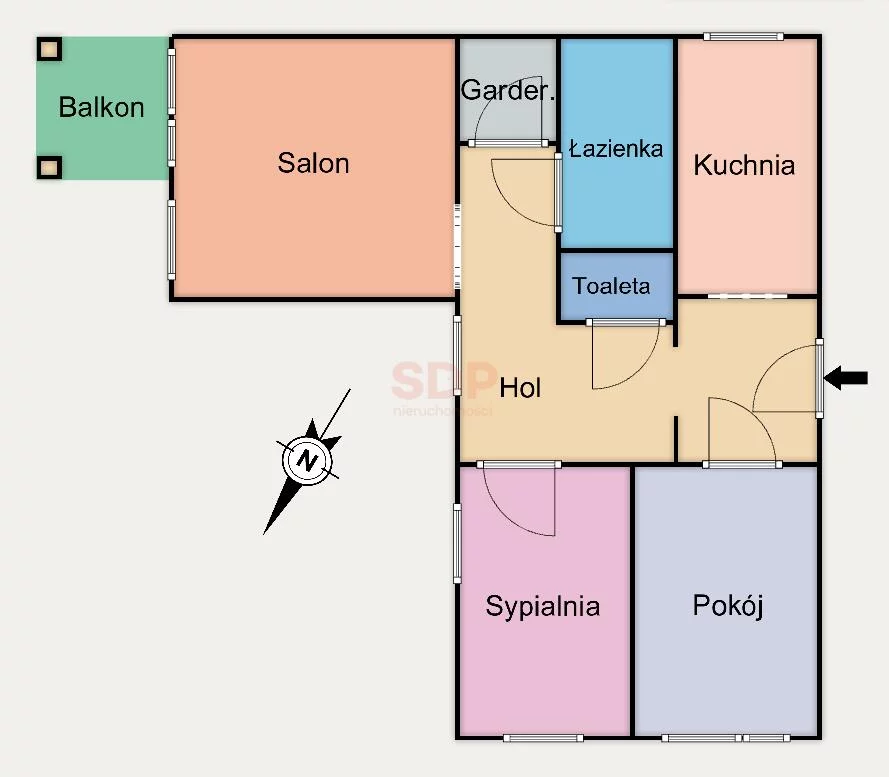 3 pokoje, mieszkanie 77,65 m², piętro 1, oferta nr , 41823, Łódź, Górna, Górna, Białostocka