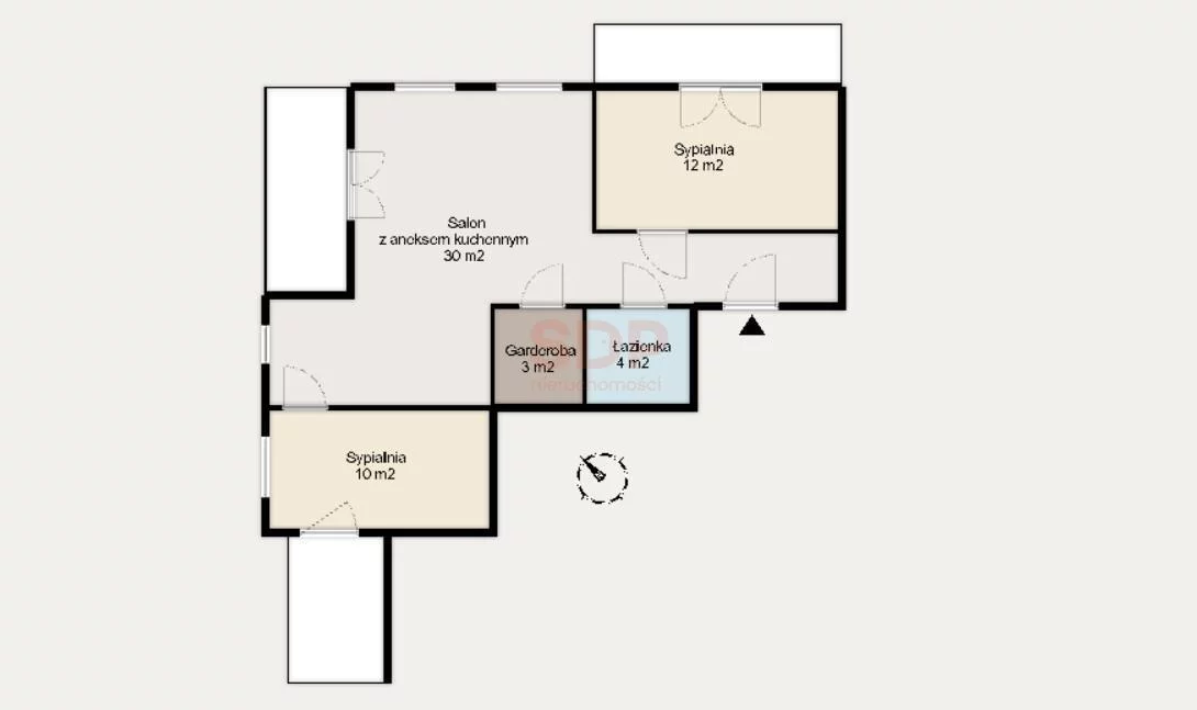 3 pokoje, apartament 66,37 m², piętro 1, oferta nr , 40809, Warszawa, Mokotów, Mokotów, Bluszczańska