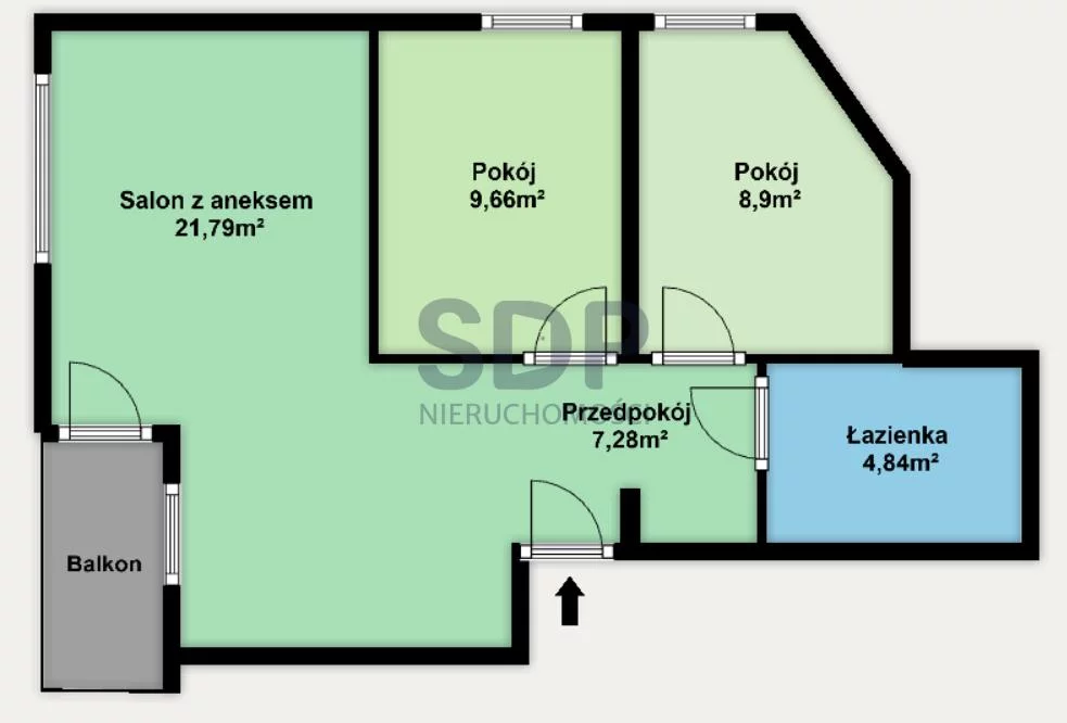 Mieszkanie na sprzedaż, 52,47 m², 3 pokoje, 1 piętro, oferta nr 34978