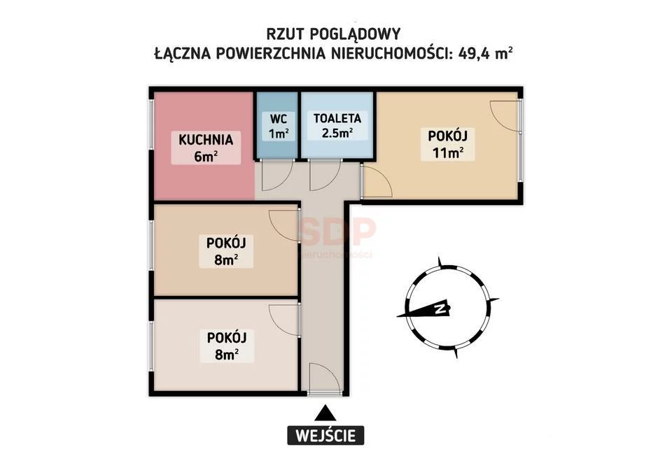 3 pokoje, apartament 49,40 m², piętro 4, oferta nr , 39386, Wrocław, Stare Miasto, Czarnieckiego Stefana