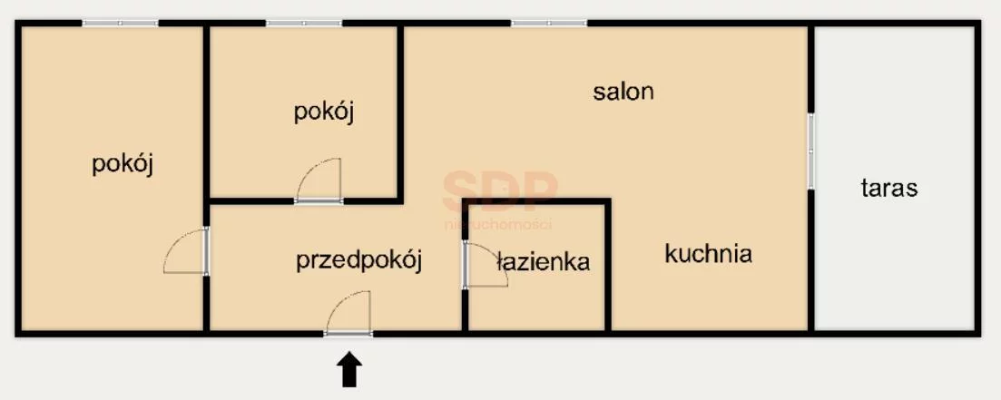 3 pokoje, mieszkanie 52,63 m², parter, oferta nr , 37010, Wrocław, Biskupin-Sępolno-Dąbie-Bartoszowice, Śródmieście, Dmowskiego Romana