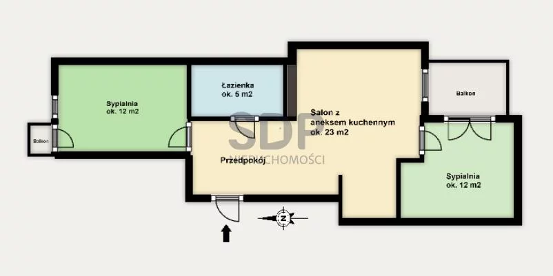 Mieszkanie trzypokojowe 58,00 m², Wrocław, Fabryczna, Dokerska, Sprzedaż