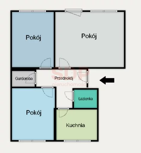 Mieszkanie na sprzedaż, 54,50 m², 3 pokoje, 2 piętro, oferta nr 37433