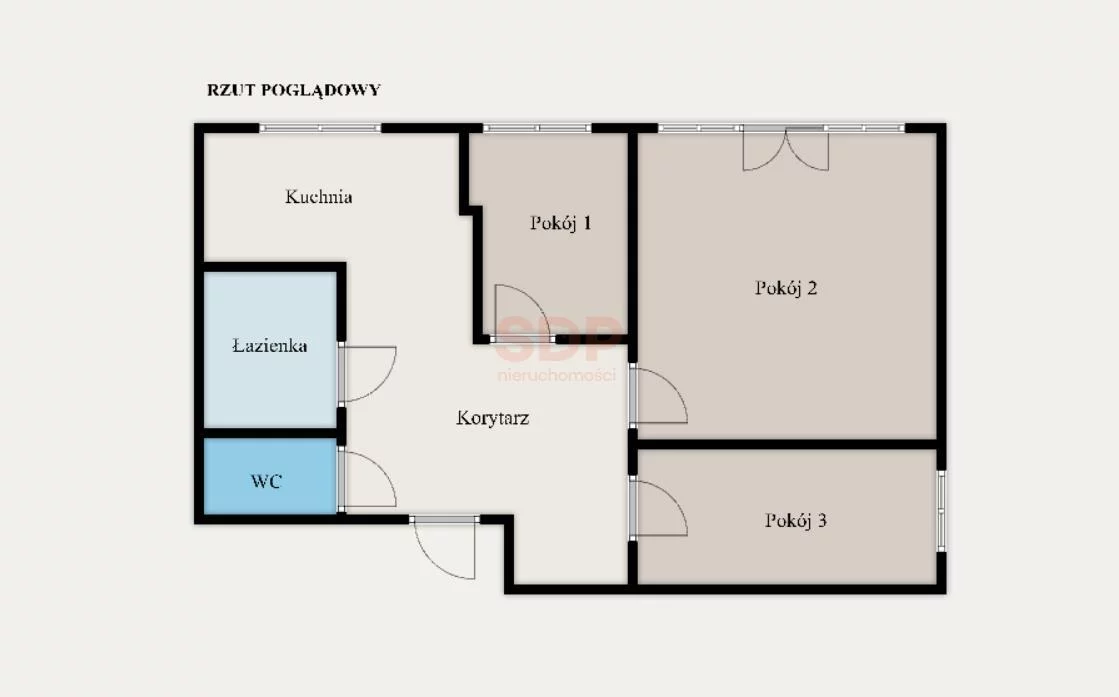 3 pokoje, apartament 55,68 m², piętro 6, oferta nr , 38837, Wrocław, Krzyki-Partynice, Krzyki, Gliniana
