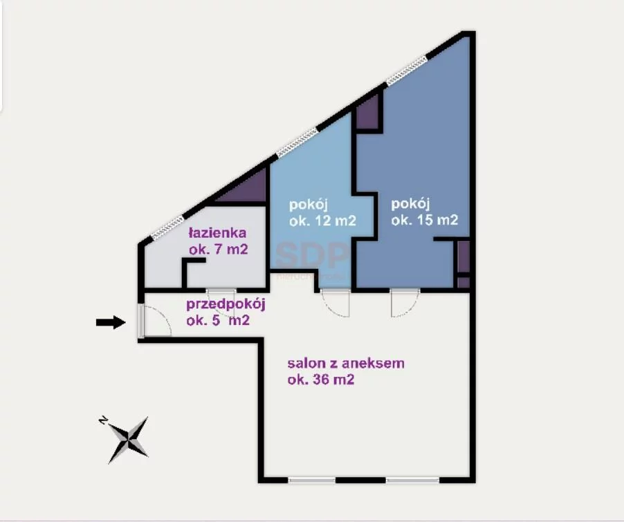 3 pokoje, mieszkanie 75,00 m², piętro 2, oferta nr , 42861, Wrocław, Krzyki-Partynice, Krzyki, Grota - Roweckiego Stefana