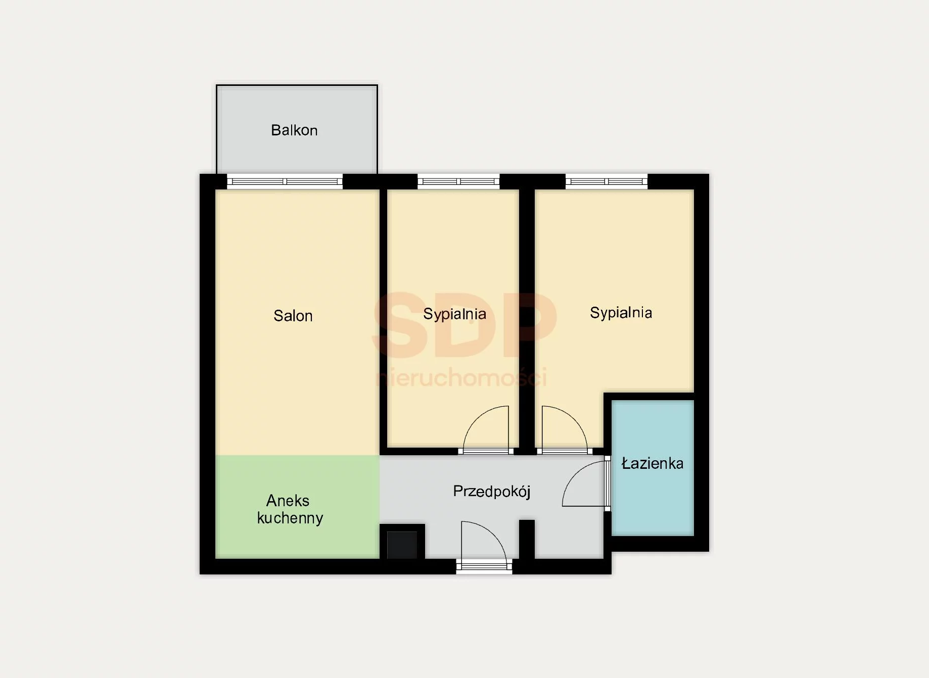 Mieszkanie trzypokojowe 58,07 m², Wrocław, Biskupin-Sępolno-Dąbie-Bartoszowice, Śródmieście, Jedności Narodowej, Sprzedaż