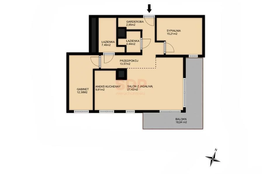3 pokoje, apartament 93,32 m², piętro 6, oferta nr , 41922, Wrocław, Biskupin-Sępolno-Dąbie-Bartoszowice, Śródmieście, Jedności Narodowej
