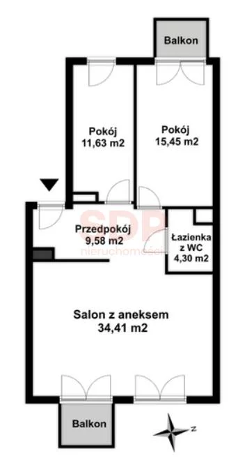 Apartament na sprzedaż, 75,38 m², 3 pokoje, piętro 1, oferta nr 37256