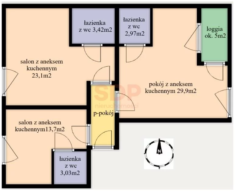 Mieszkanie na sprzedaż, 75,79 m², 3 pokoje, 4 piętro, oferta nr 36884