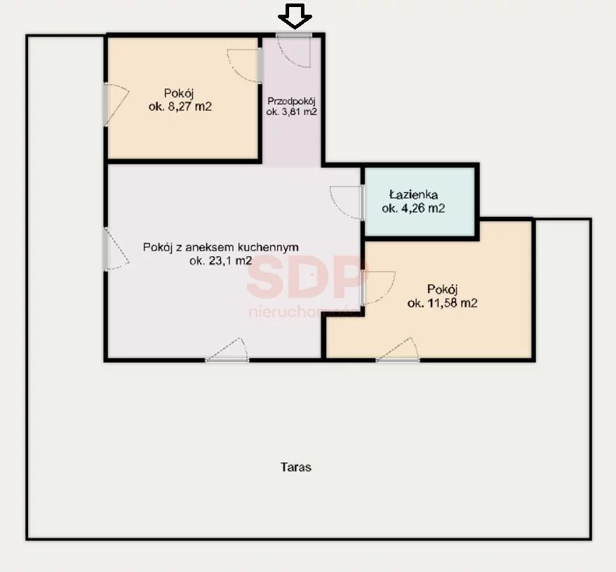 Mieszkanie na sprzedaż, 51,02 m², 3 pokoje, 5 piętro, oferta nr 37016