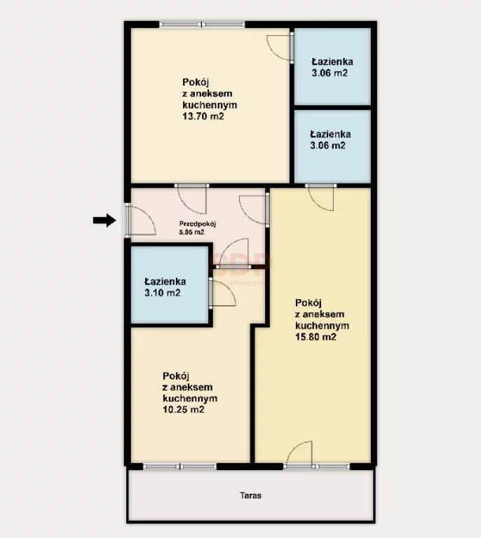 3 pokoje, mieszkanie 54,02 m², piętro 5, oferta nr , 41702, Wrocław, Stare Miasto, Kępa Mieszczańska