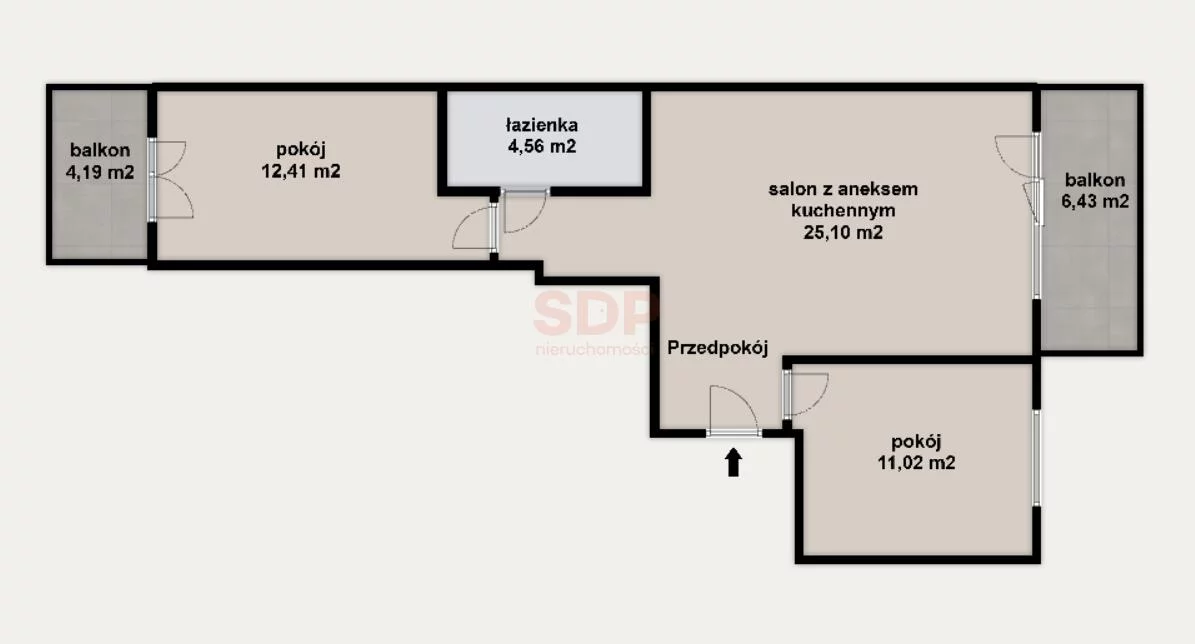 3 pokoje, mieszkanie 57,64 m², piętro 1, oferta nr , 42837, Wrocław, Krzyki-Partynice, Krzyki, Klimasa Czesława