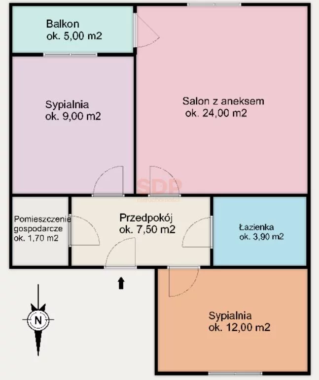 3 pokoje, mieszkanie 59,00 m², piętro 3, oferta nr , 42572, Wrocław, Krzyki-Partynice, Krzyki, Kłodzka