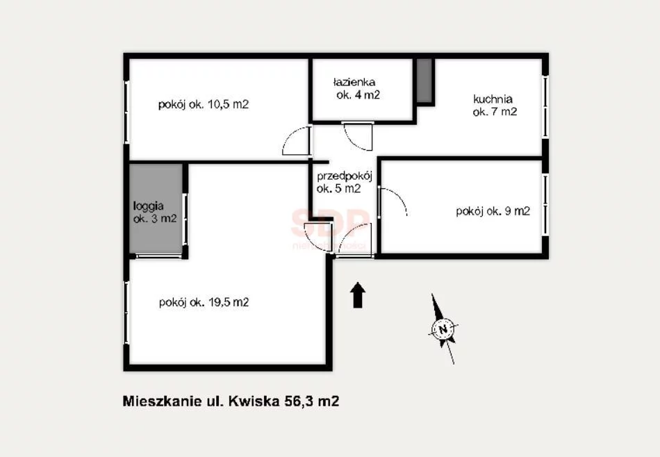 3 pokoje, apartament 56,30 m², piętro 3, oferta nr , 38431, Wrocław, Fabryczna, Kwiska