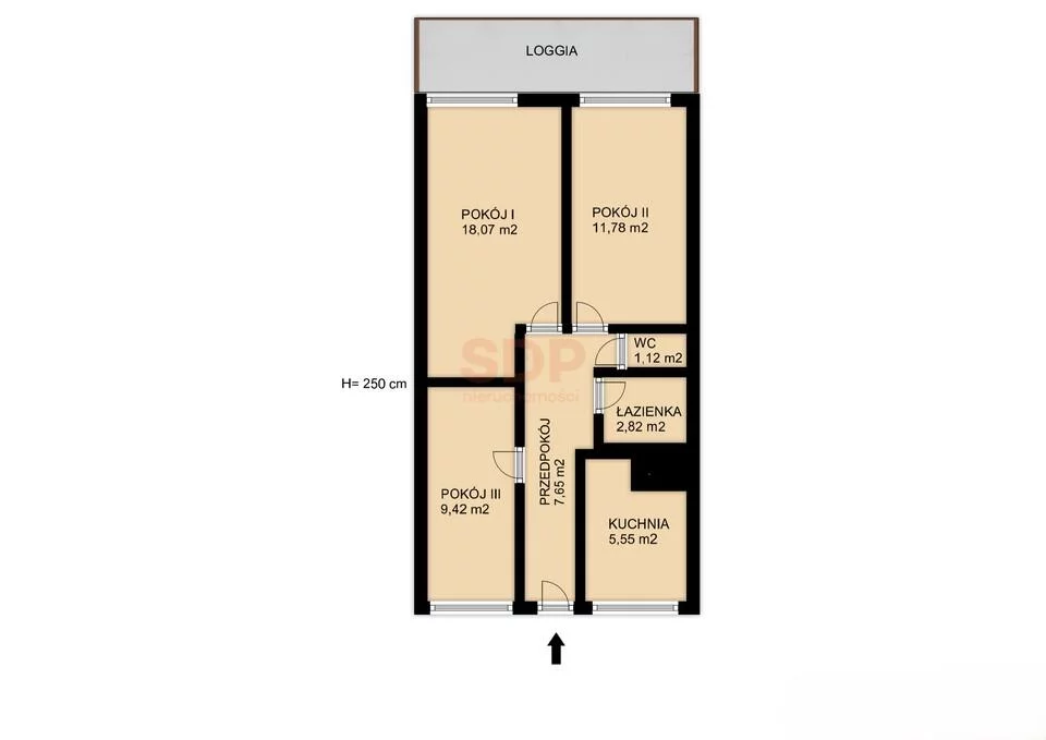 3 pokoje, mieszkanie 56,41 m², piętro 1, oferta nr , 42243, Wrocław, Fabryczna, Majakowskiego Włodzimierza