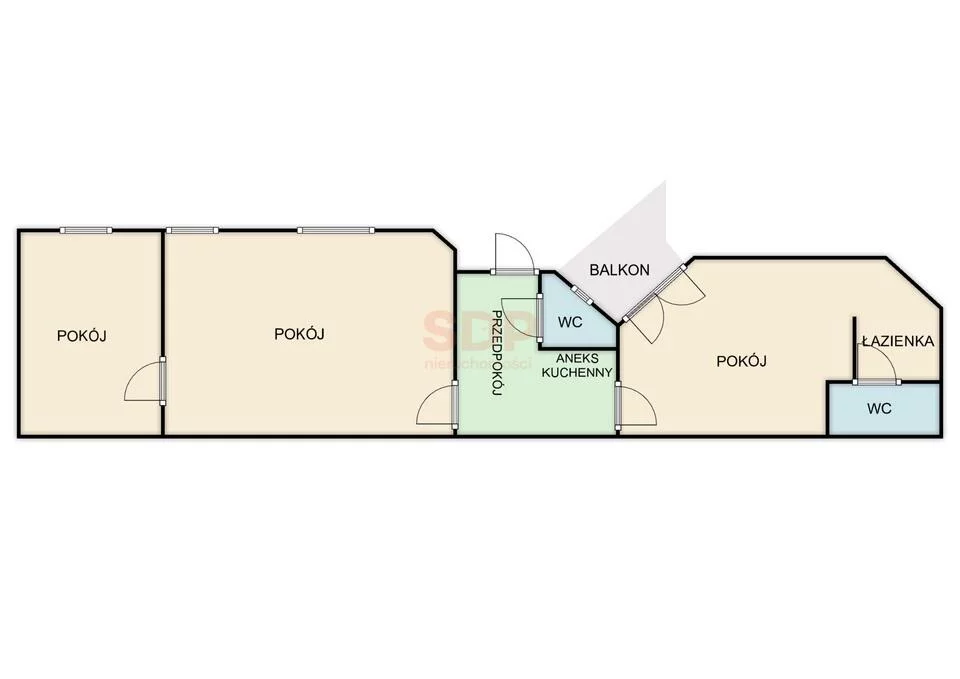 3 pokoje, mieszkanie 74,70 m², parter, oferta nr , 41867, Wrocław, Biskupin-Sępolno-Dąbie-Bartoszowice, Śródmieście, Matejki Jana
