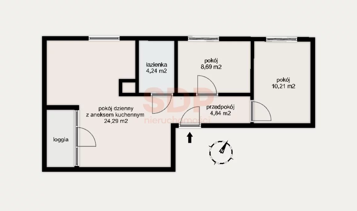 Apartament na sprzedaż, 52,27 m², 3 pokoje, piętro 3, oferta nr 36999