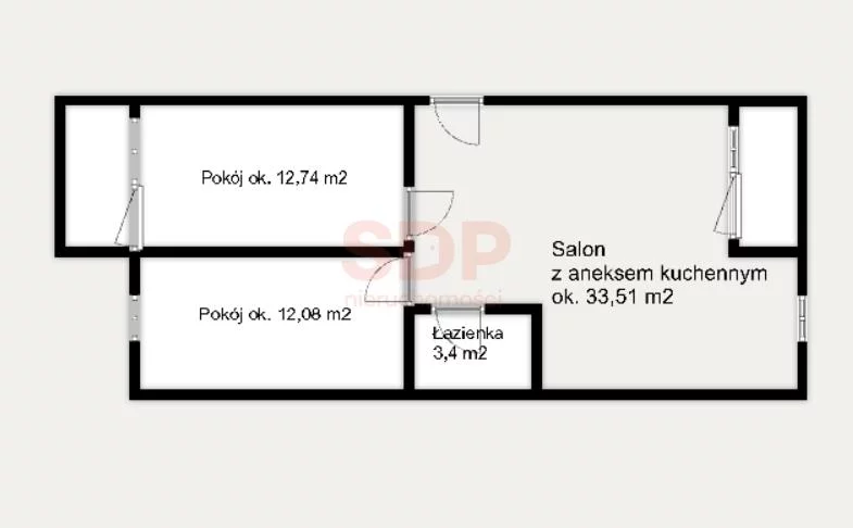 Mieszkanie na sprzedaż, 61,80 m², 3 pokoje, 1 piętro, oferta nr 38177