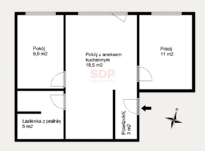 3 pokoje, apartament 46,61 m², piętro 6, oferta nr , 34380, Wrocław, Krzyki-Partynice, Krzyki, Oficerska