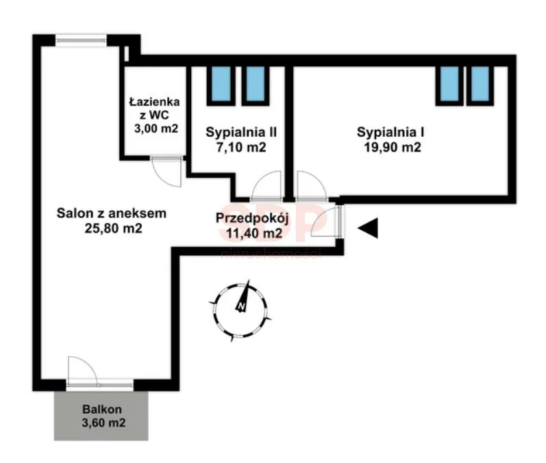 Mieszkanie na sprzedaż, 67,20 m², 3 pokoje, 2 piętro, oferta nr 38323