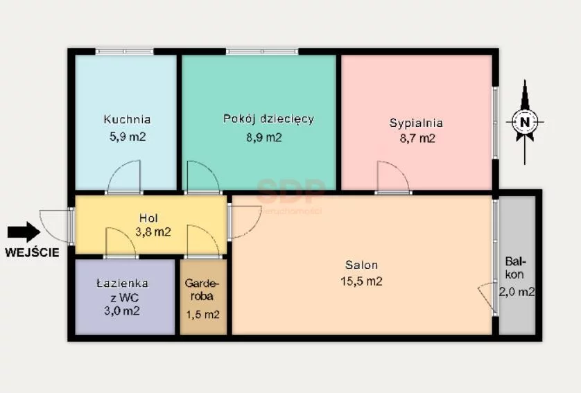 3 pokoje, mieszkanie 47,54 m², piętro 8, oferta nr , 37701, Łódź, Górna, Górna, Piękna