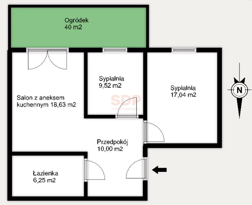 3 pokoje, apartament 61,00 m², parter, oferta nr , 35315, Wrocław, Psie Pole-Zawidawie, Psie Pole, Poświęcka