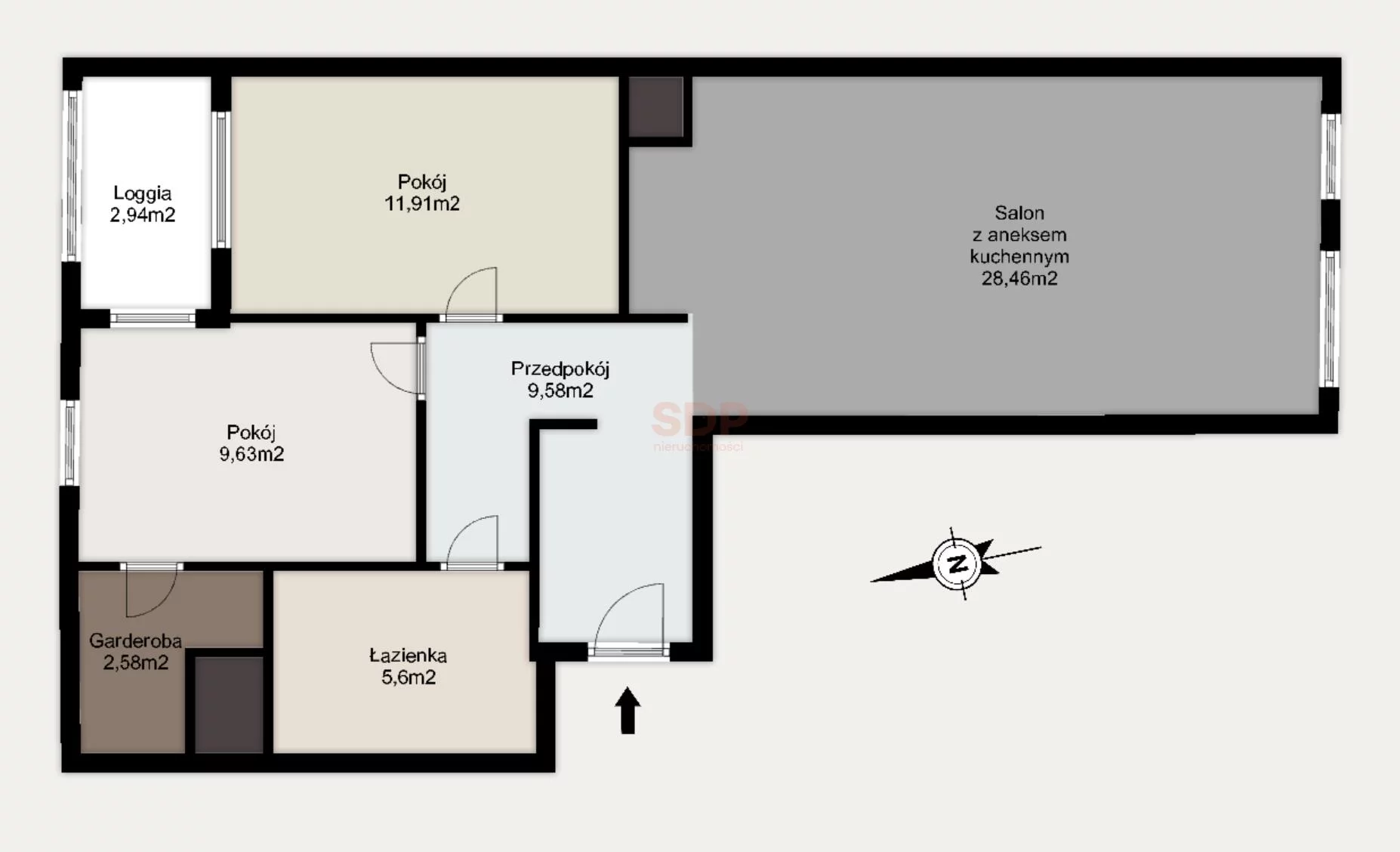3 pokoje, mieszkanie 67,76 m², piętro 7, oferta nr , 42855, Wrocław, Stare Miasto, Powstańców Śląskich