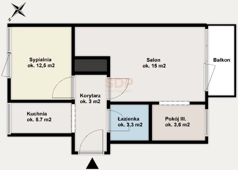 3 pokoje, mieszkanie 46,05 m², piętro 1, oferta nr , 42798, Warszawa, Śródmieście, Śródmieście, Sienna