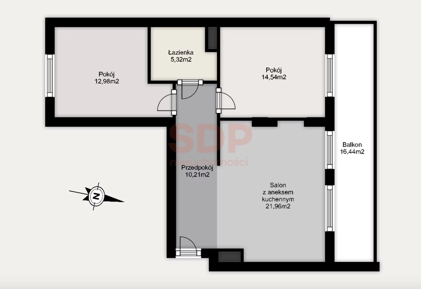 Apartament na sprzedaż, 65,01 m², 3 pokoje, piętro 5, oferta nr 37547