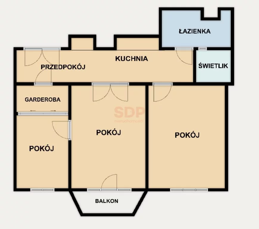 3 pokoje, mieszkanie 88,00 m², piętro 3, oferta nr , 38536, Wrocław, Biskupin-Sępolno-Dąbie-Bartoszowice, Śródmieście, Smoluchowskiego Mariana