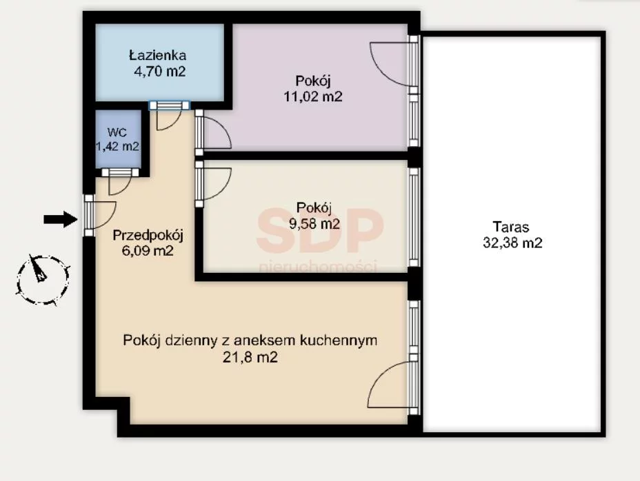 Mieszkanie na sprzedaż, 53,89 m², 3 pokoje, parter, oferta nr 37672