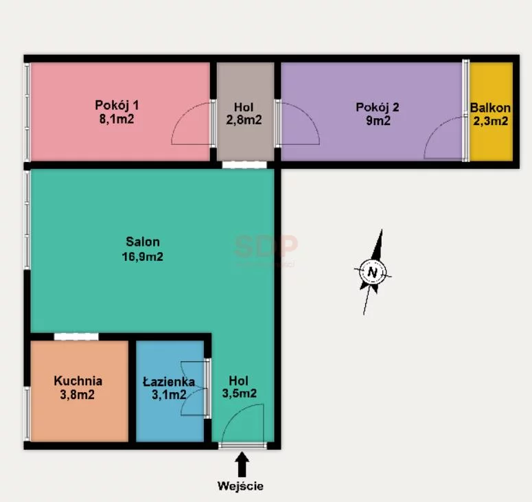 3 pokoje, mieszkanie 47,22 m², piętro 1, oferta nr , 42504, Łódź, Widzew, Widzew, Tyrmanda