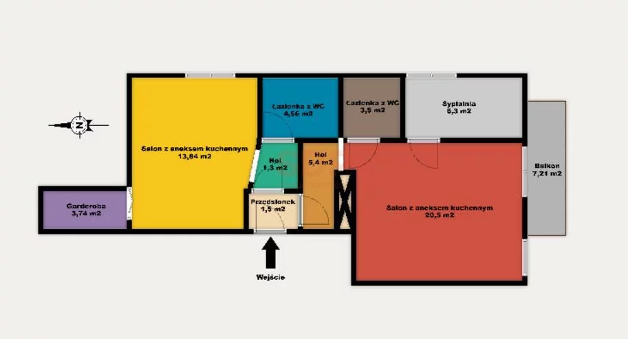 3 pokoje, mieszkanie 58,19 m², piętro 1, oferta nr , 37627, Łódź, Urzędnicza