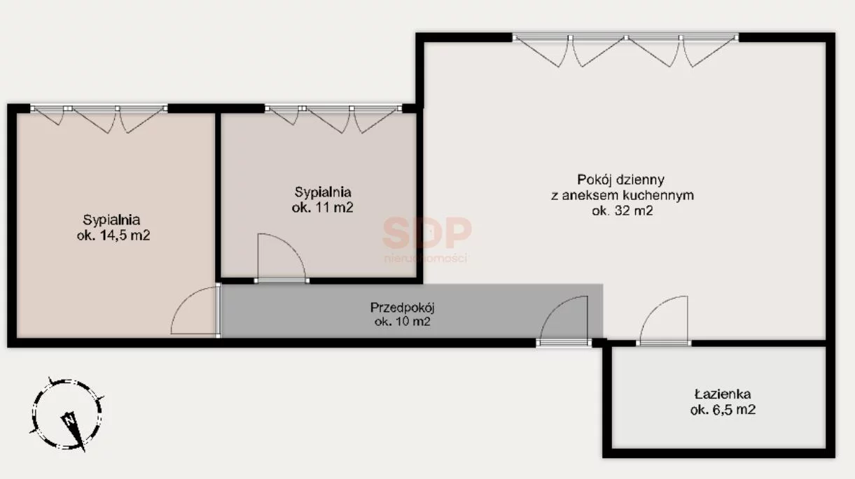 3 pokoje, mieszkanie 73,79 m², piętro 9, oferta nr , 41593, Wrocław, Stare Miasto, Walońska