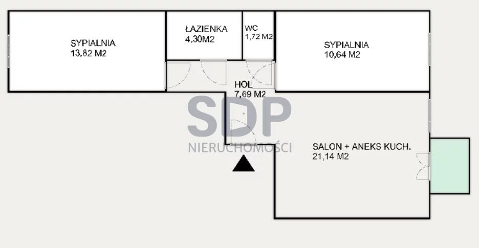 Mieszkanie trzypokojowe 58,30 m², Wrocław, Krzyki-Partynice, Krzyki, Sprzedaż