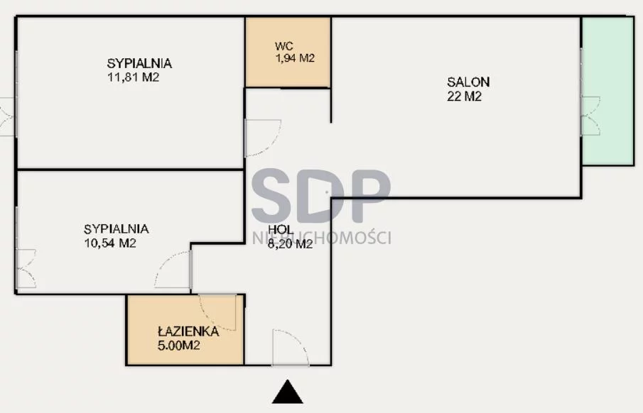 Mieszkanie trzypokojowe 59,53 m², Wrocław, Krzyki-Partynice, Krzyki, Sprzedaż