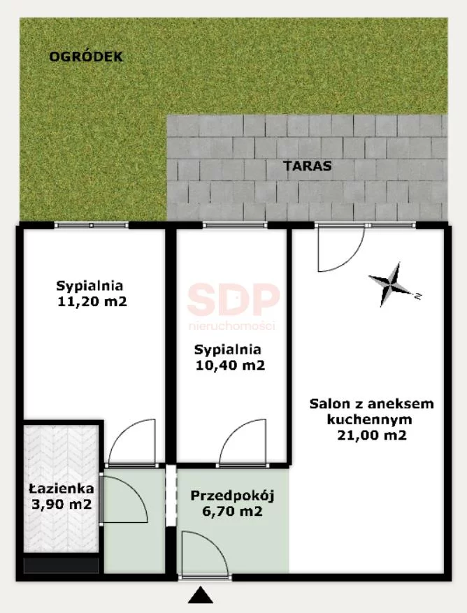 Mieszkanie na sprzedaż, 53,20 m², 3 pokoje, parter, oferta nr 36375