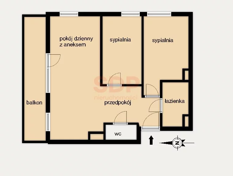 Mieszkanie trzypokojowe 59,00 m², Wrocław, Biskupin-Sępolno-Dąbie-Bartoszowice, Śródmieście, Wybrzeże Conrada - Korzeniowskiego, Sprzedaż