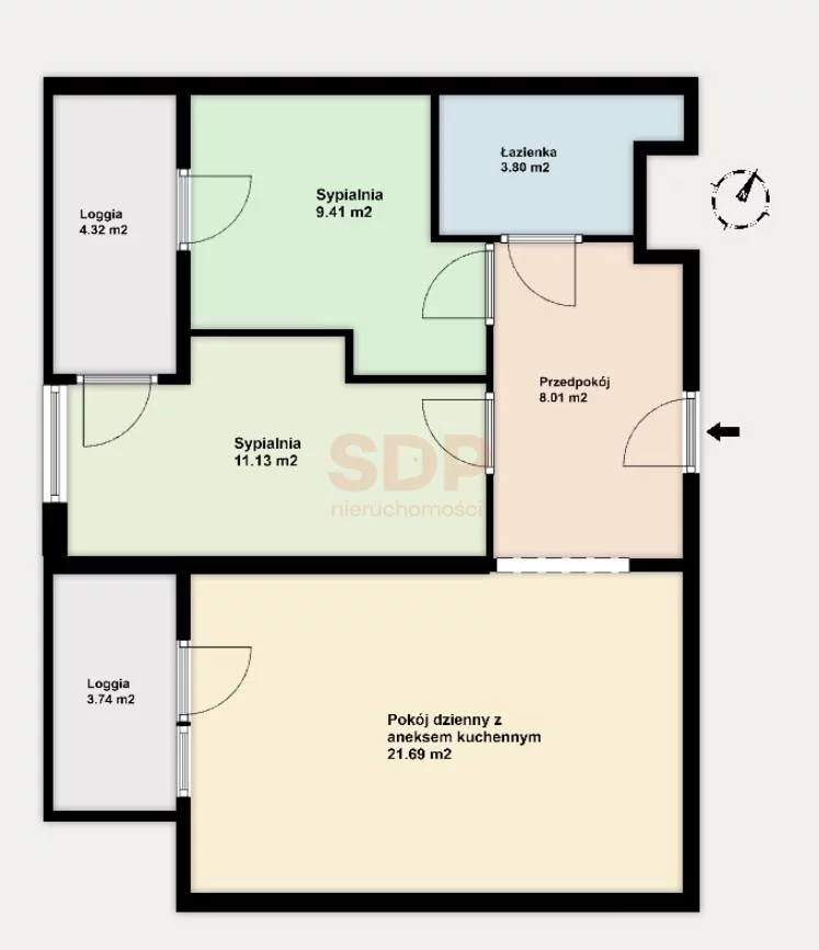 Mieszkanie na sprzedaż, 54,04 m², 3 pokoje, 3 piętro, oferta nr 37306