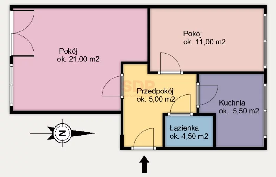 3 pokoje, mieszkanie 47,00 m², parter, oferta nr , 37085, Wrocław, Krzyki-Partynice, Krzyki, Zaporoska