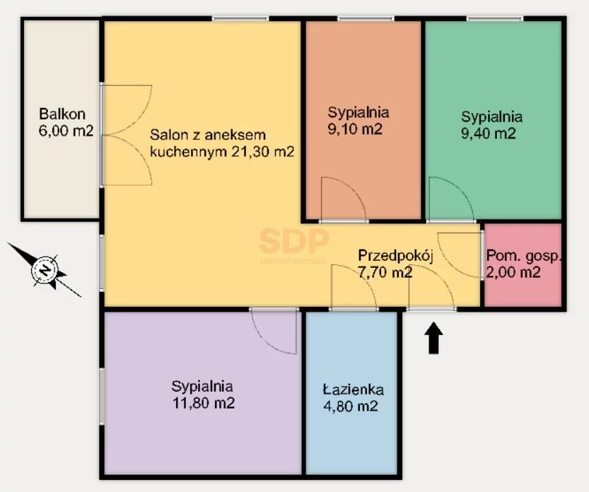 4 pokoje, apartament 65,80 m², piętro 2, oferta nr , 39891, Wrocław, Psie Pole-Zawidawie, Psie Pole, Ameriga Vespucciego
