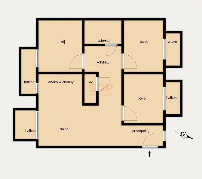 4 pokoje, apartament 80,60 m², piętro 2, oferta nr , 39304, Wrocław, Stare Miasto, Dmowskiego Romana